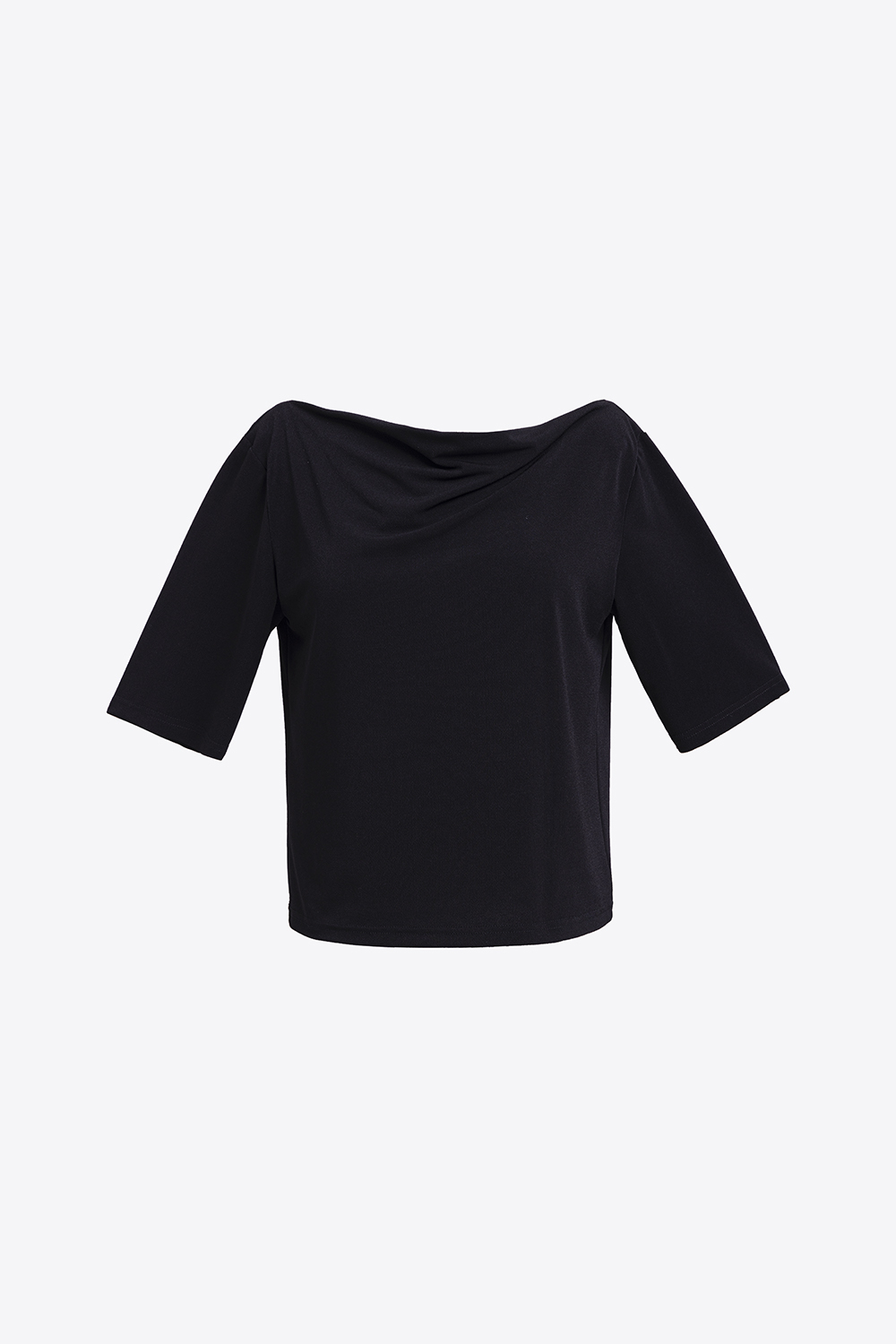 Áo kiểu nữ màu đen tay lỡ cổ thuyền 
