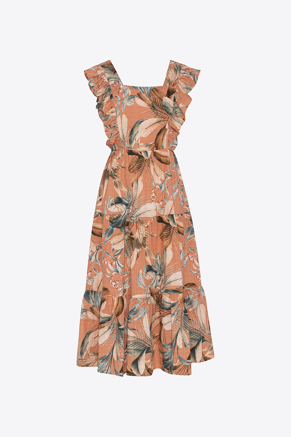 Đầm xòe họa tiết hoa sát nách 