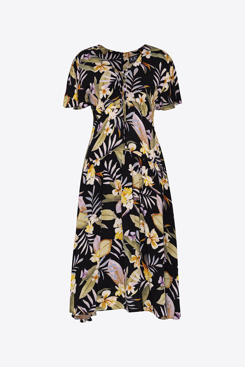 Đầm xòe xếp ly họa tiết hoa 