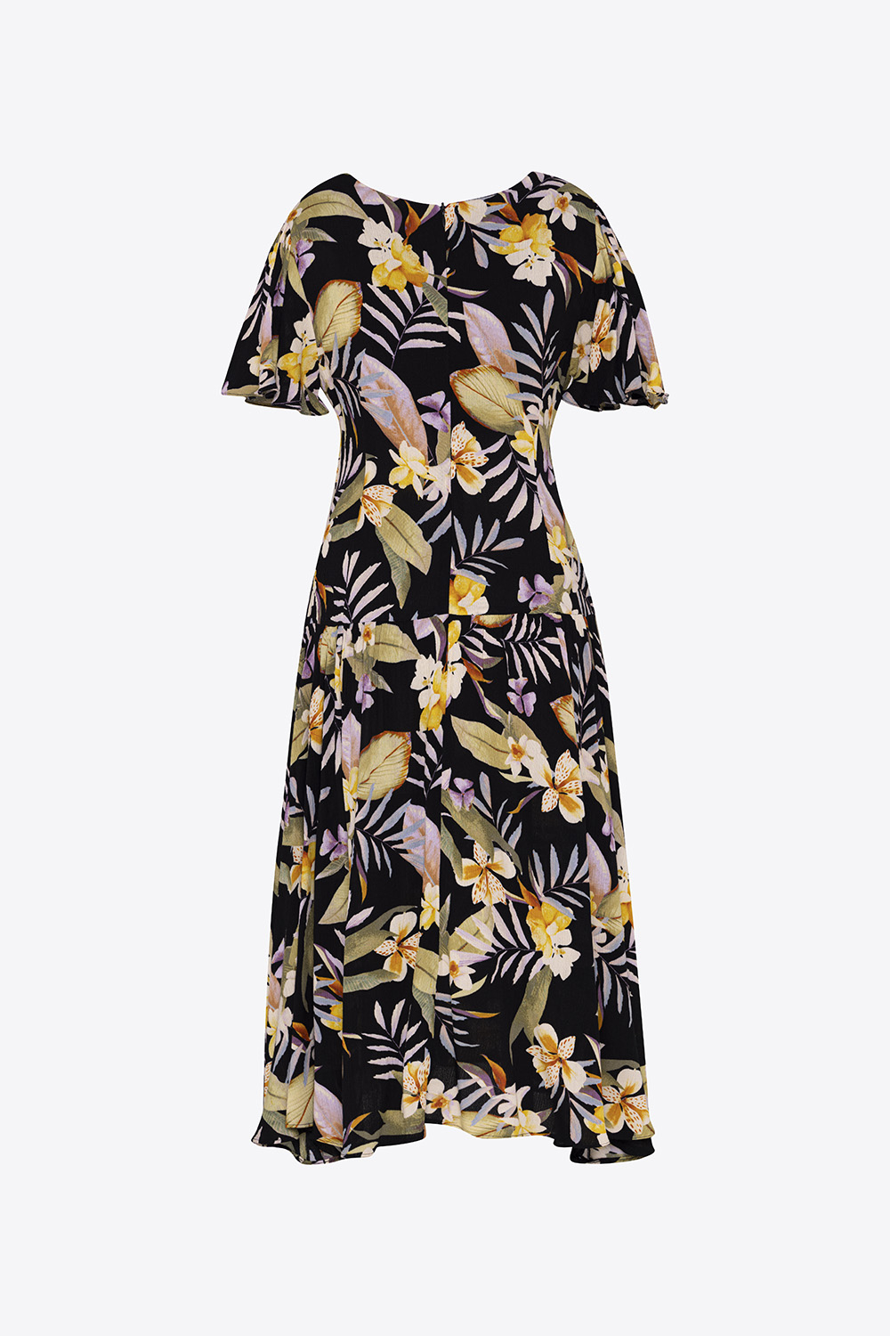 Đầm xòe xếp ly họa tiết hoa 