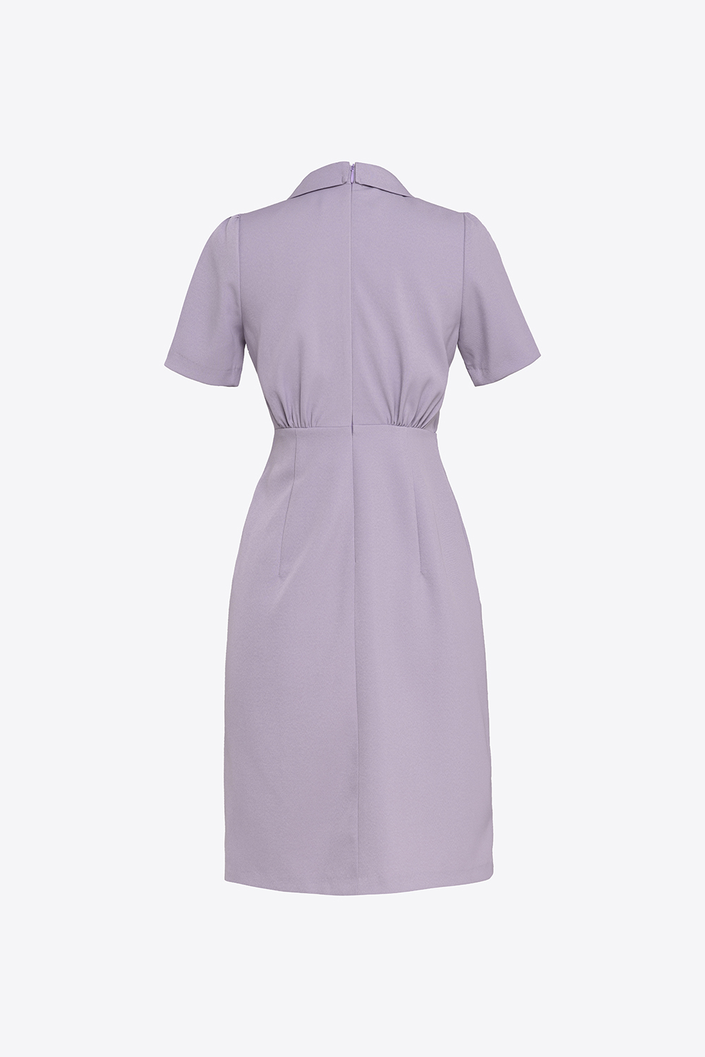 Đầm công sở cổ đan tông phối nút 