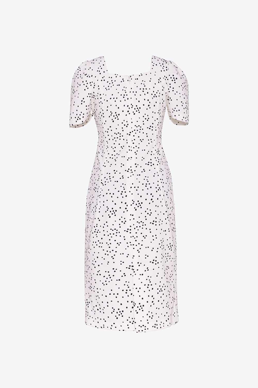 Đầm thun công sở họa tiết chấm bi 