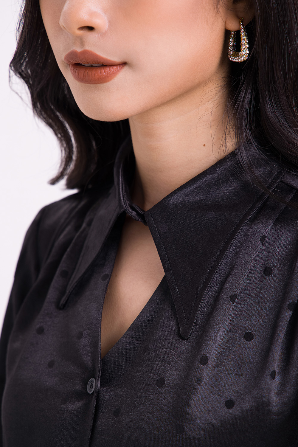 Áo sơ mi công sở lụa dài tay 