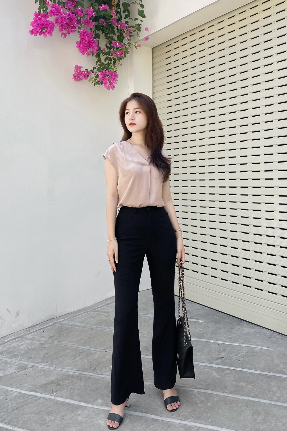 Áo nữ lụa kiểu tay hến 