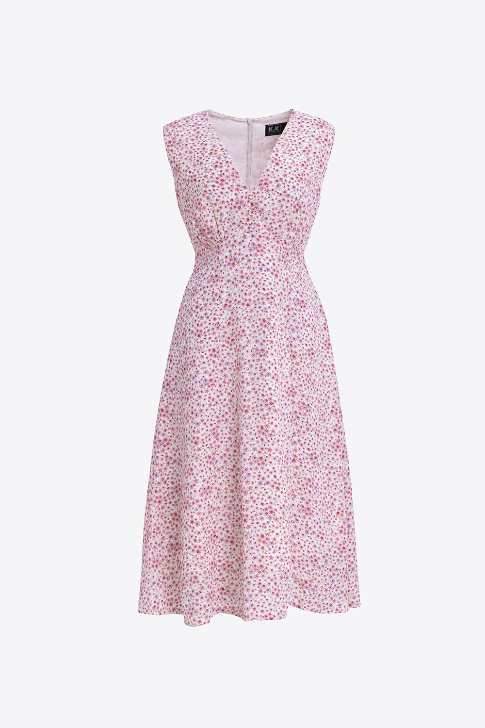 Đầm xòe hoa nhí sát nách 