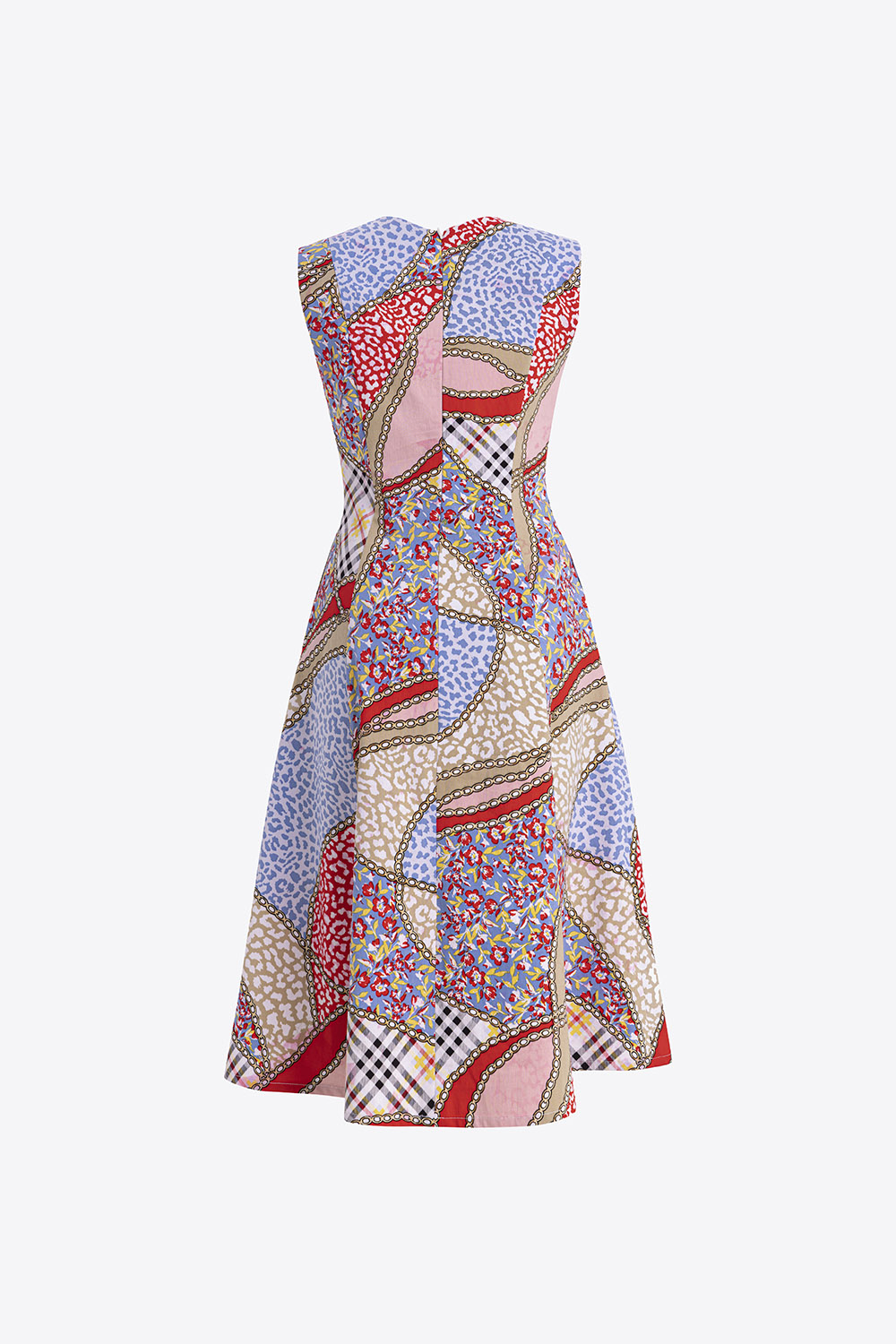 Đầm xòe sát nách họa tiết 