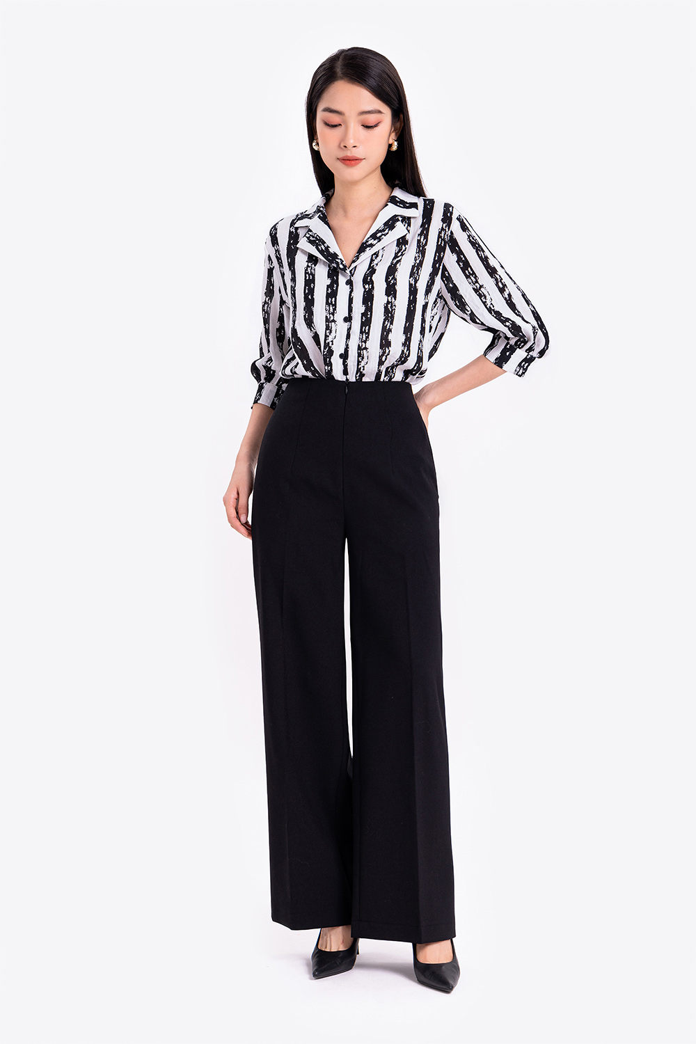 Áo sơ mi nữ công sở kẻ sọc 