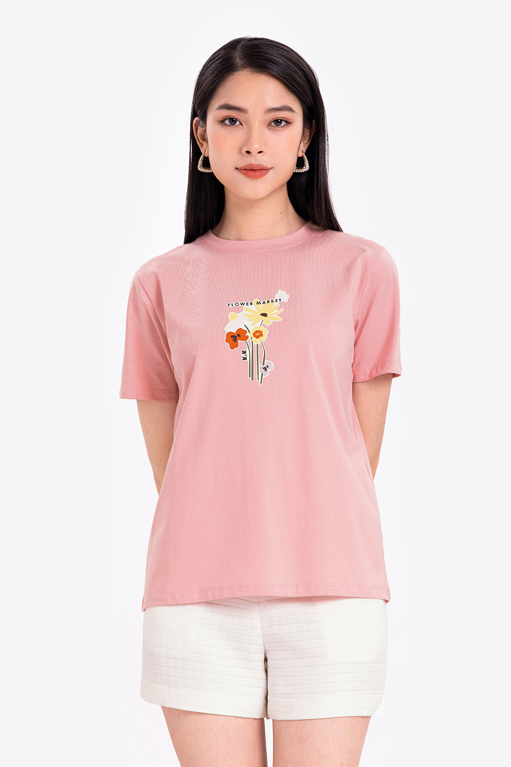 Áo thun nữ in họa tiết hoa 