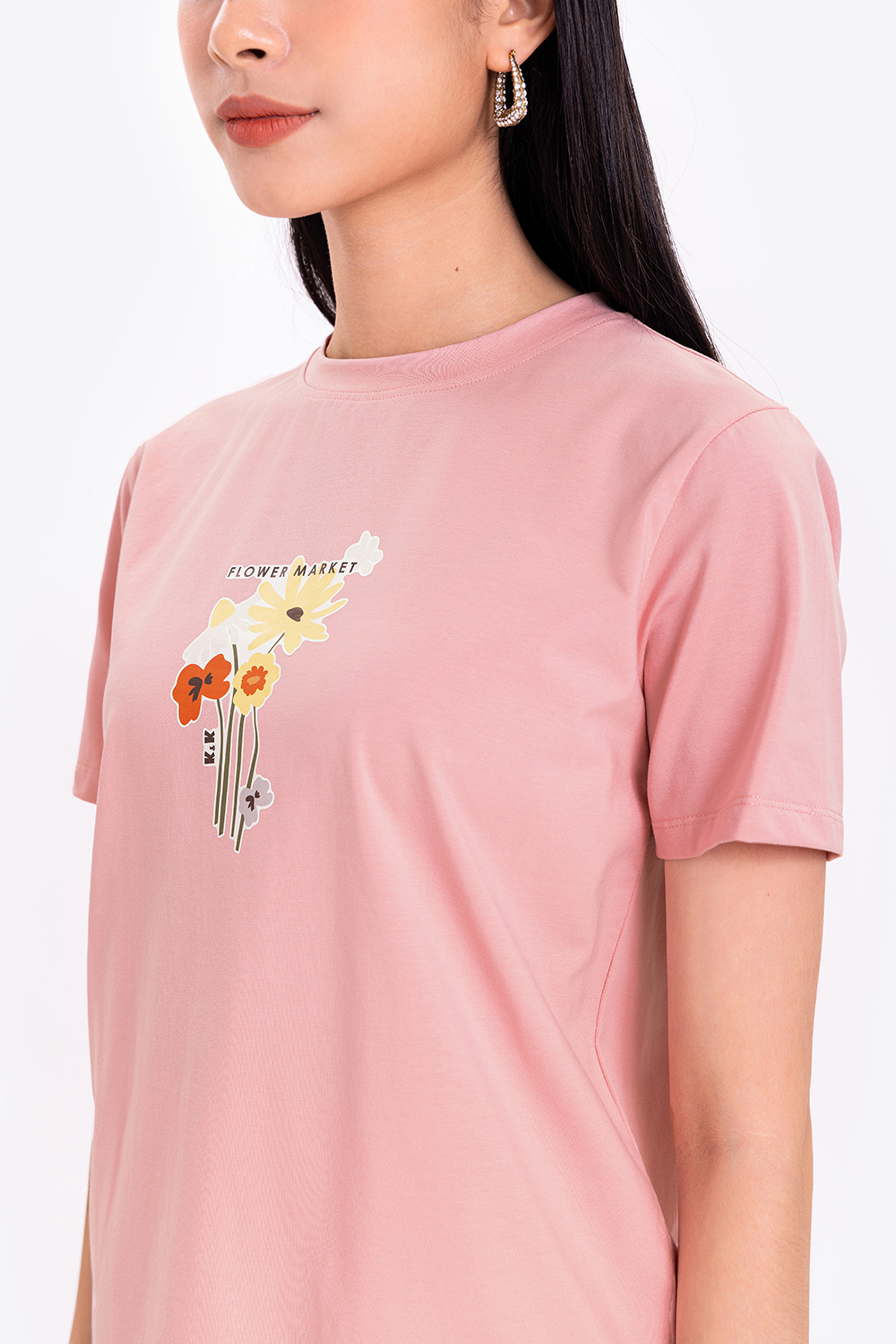 Áo thun nữ in họa tiết hoa 