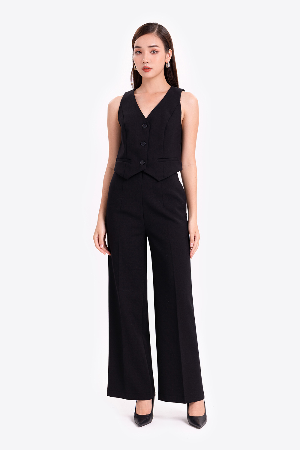 Quần công sở đen ống đứng