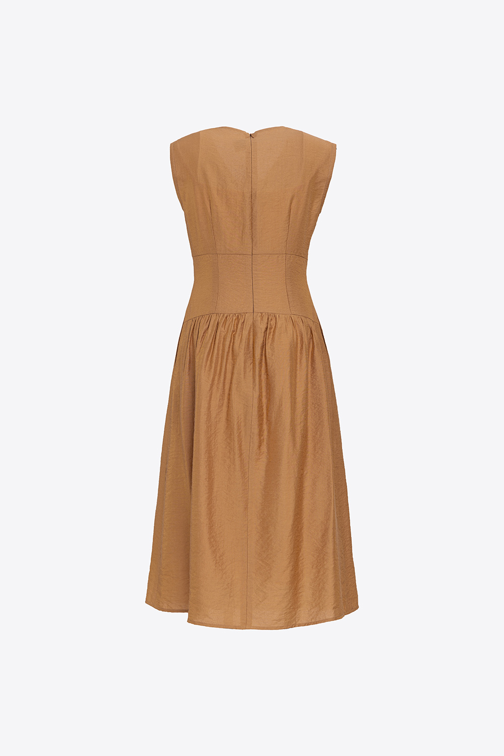 Đầm midi dáng xòe sát nách 