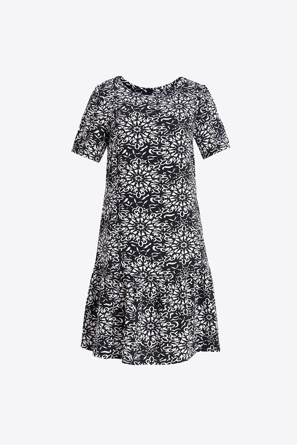 Đầm suông đuôi cá họa tiết 