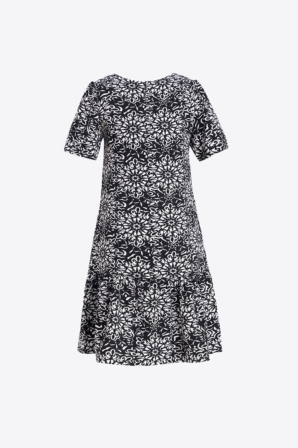 Đầm suông đuôi cá họa tiết 