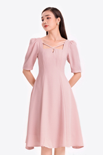 Đầm công sở nữ dáng xòe tay lỡ 