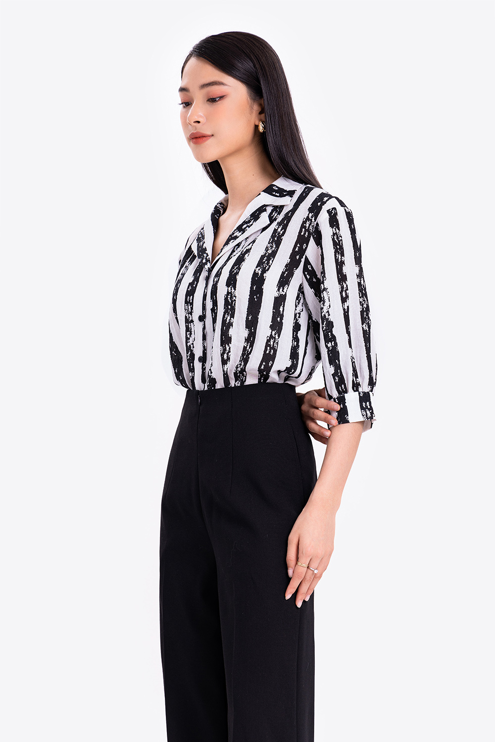 Áo sơ mi nữ công sở kẻ sọc 