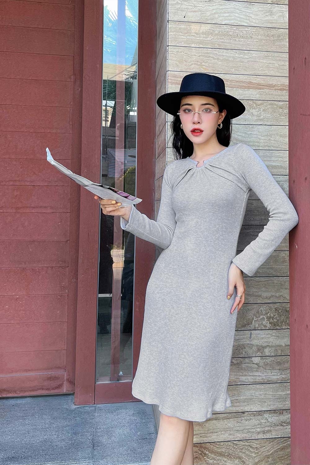 Đầm thun ôm body cut-out