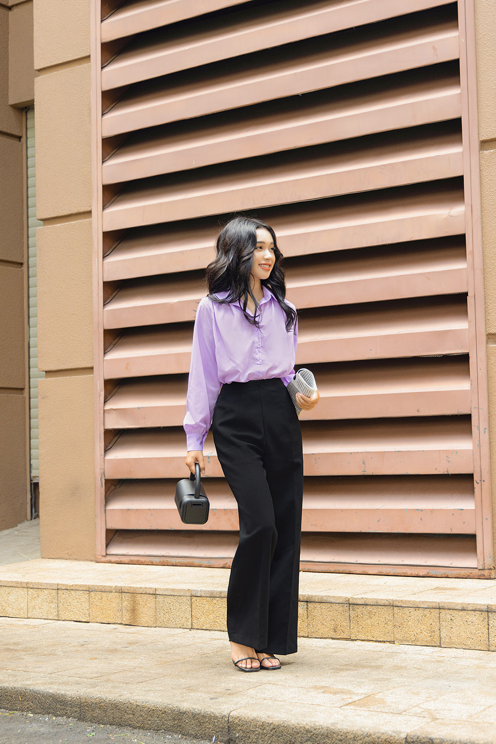 Quần công sở đen ống đứng