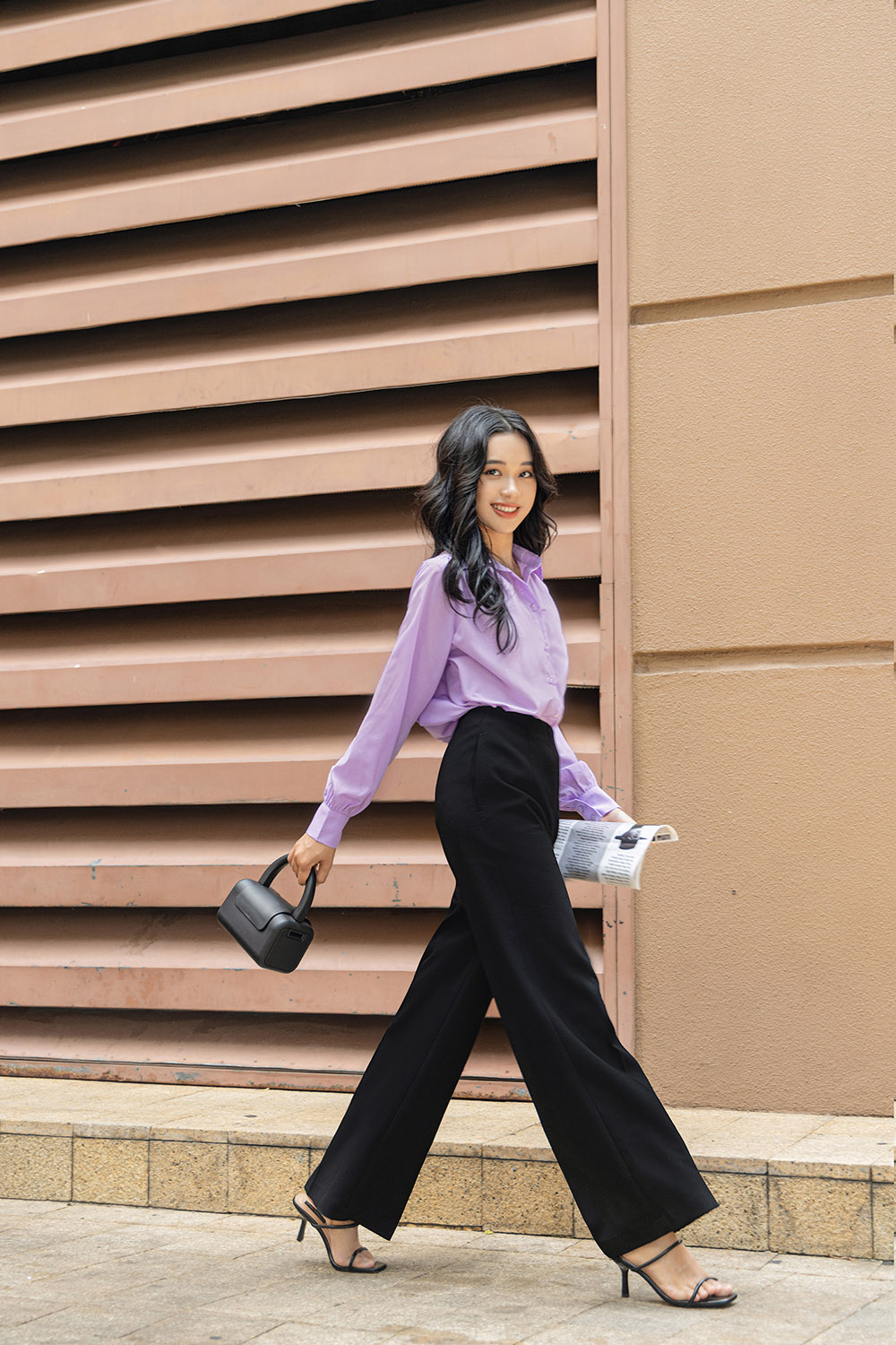 Quần công sở đen ống đứng