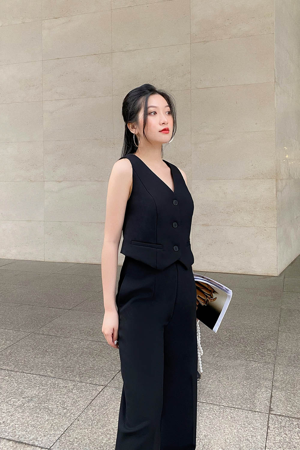 Áo gile nữ dáng ngắn