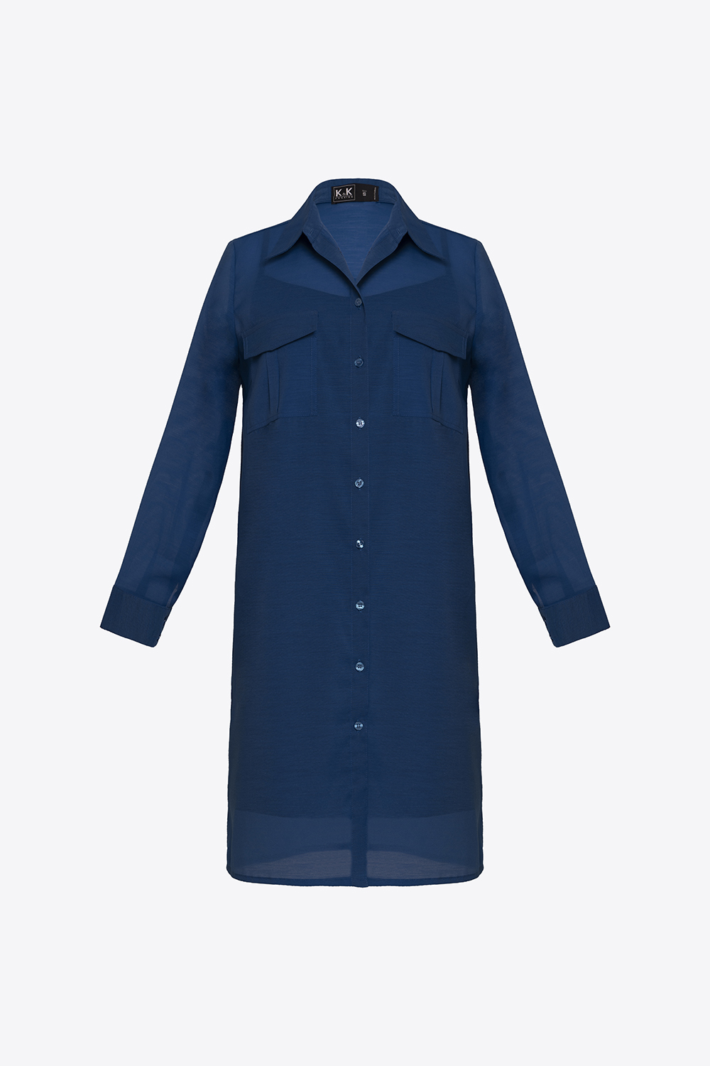 Đầm sơ mi công sở dáng suông tay dài