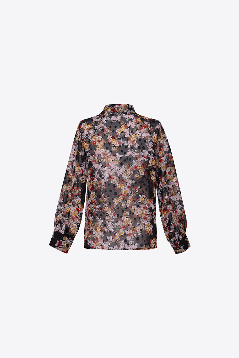 Áo sơ mi họa tiết hoa tay dài 