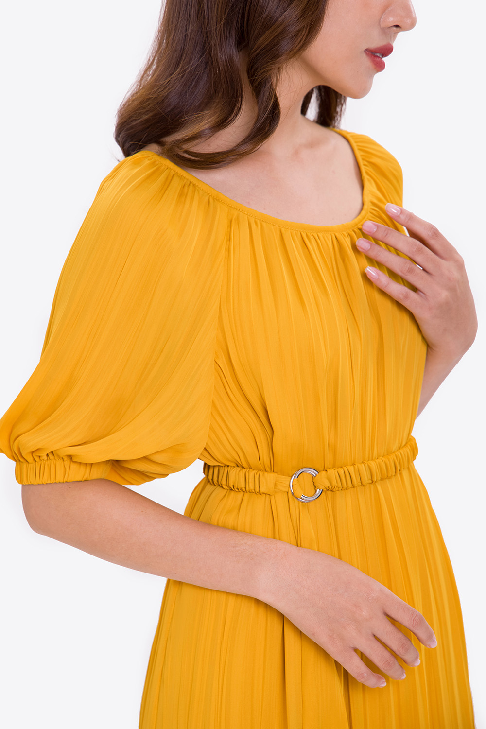 Đầm suông tay lỡ phối dây eo 