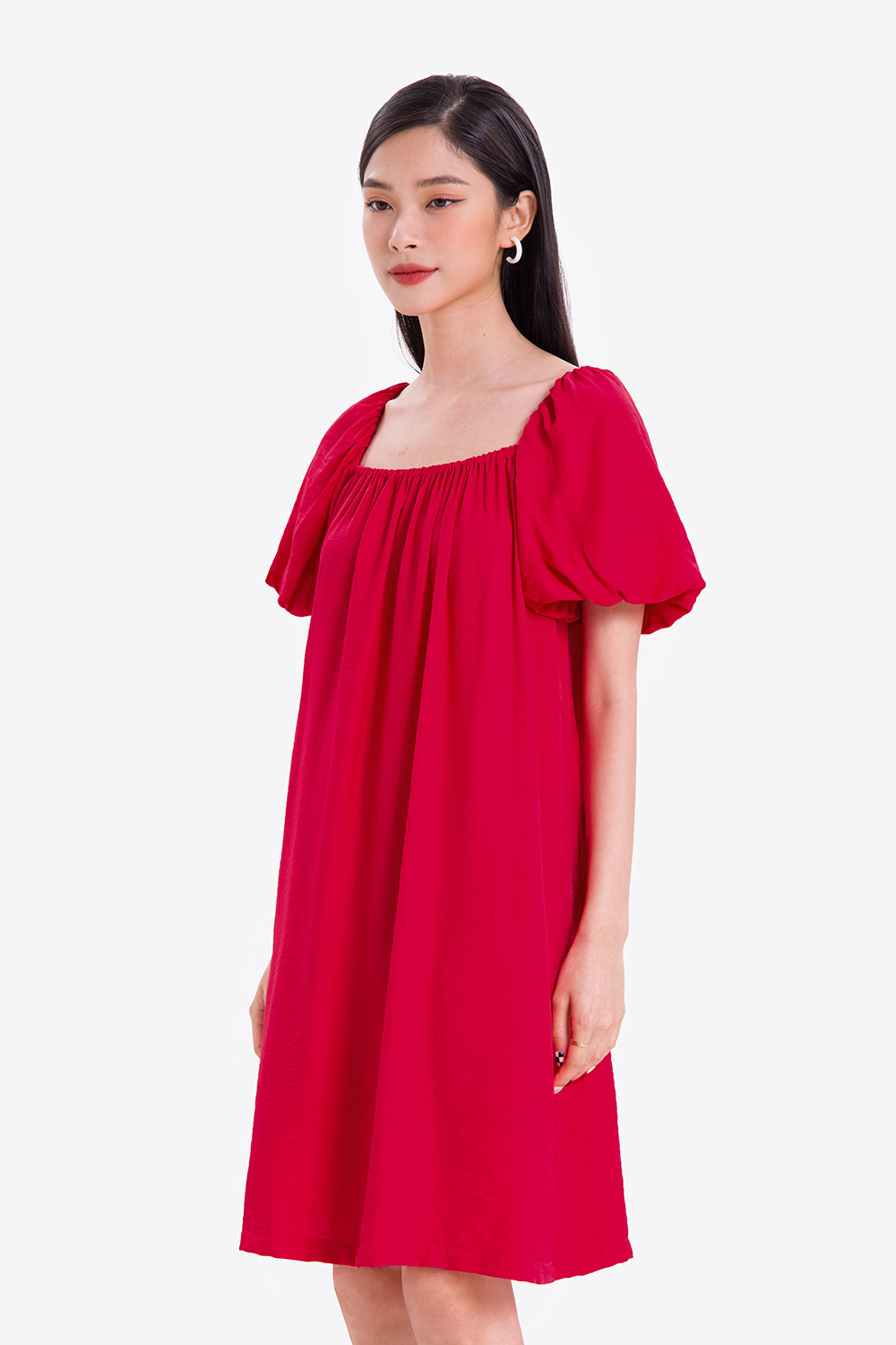 Đầm nữ dáng suông tay phồng 