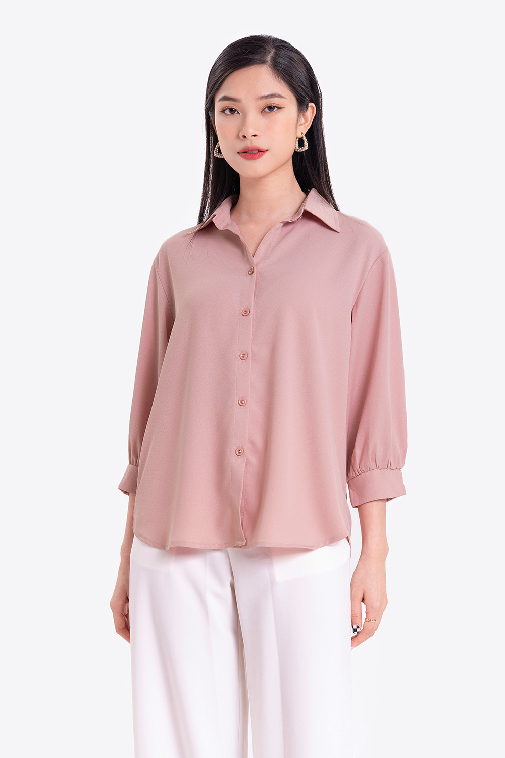 Áo sơ mi công sở xếp ly 