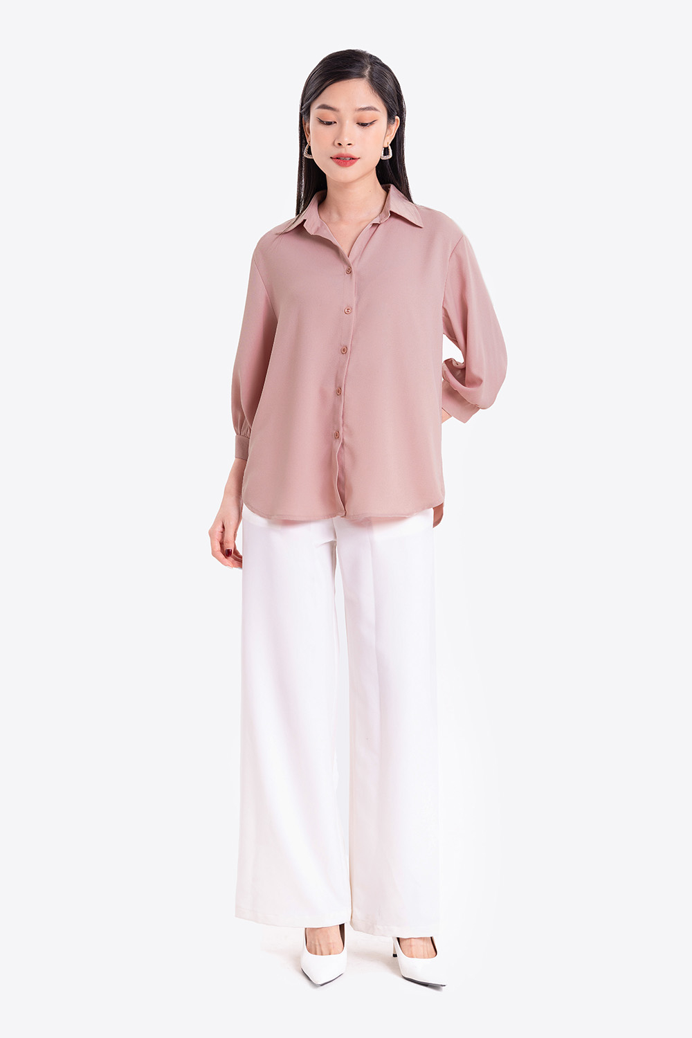 Áo sơ mi công sở xếp ly 