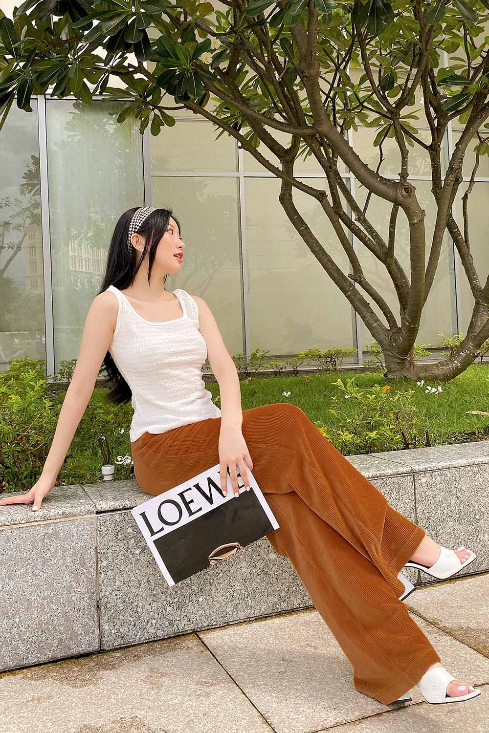 Quần suông dài nhung tăm 