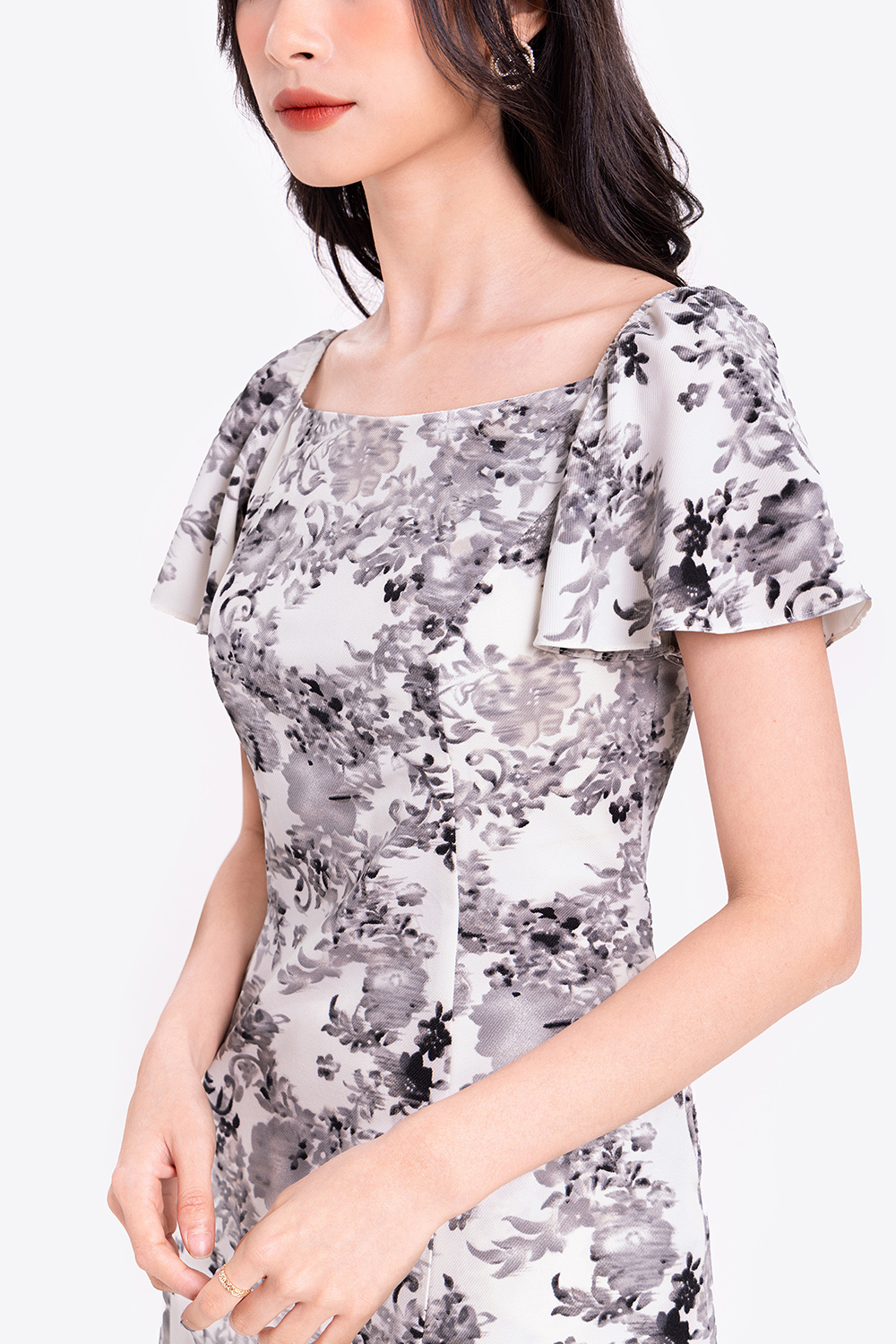 Đầm hoa công sở nữ form chữ A 