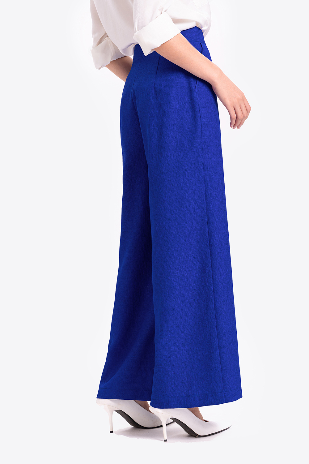 Quần tây công sở nữ ống suông màu xanh 