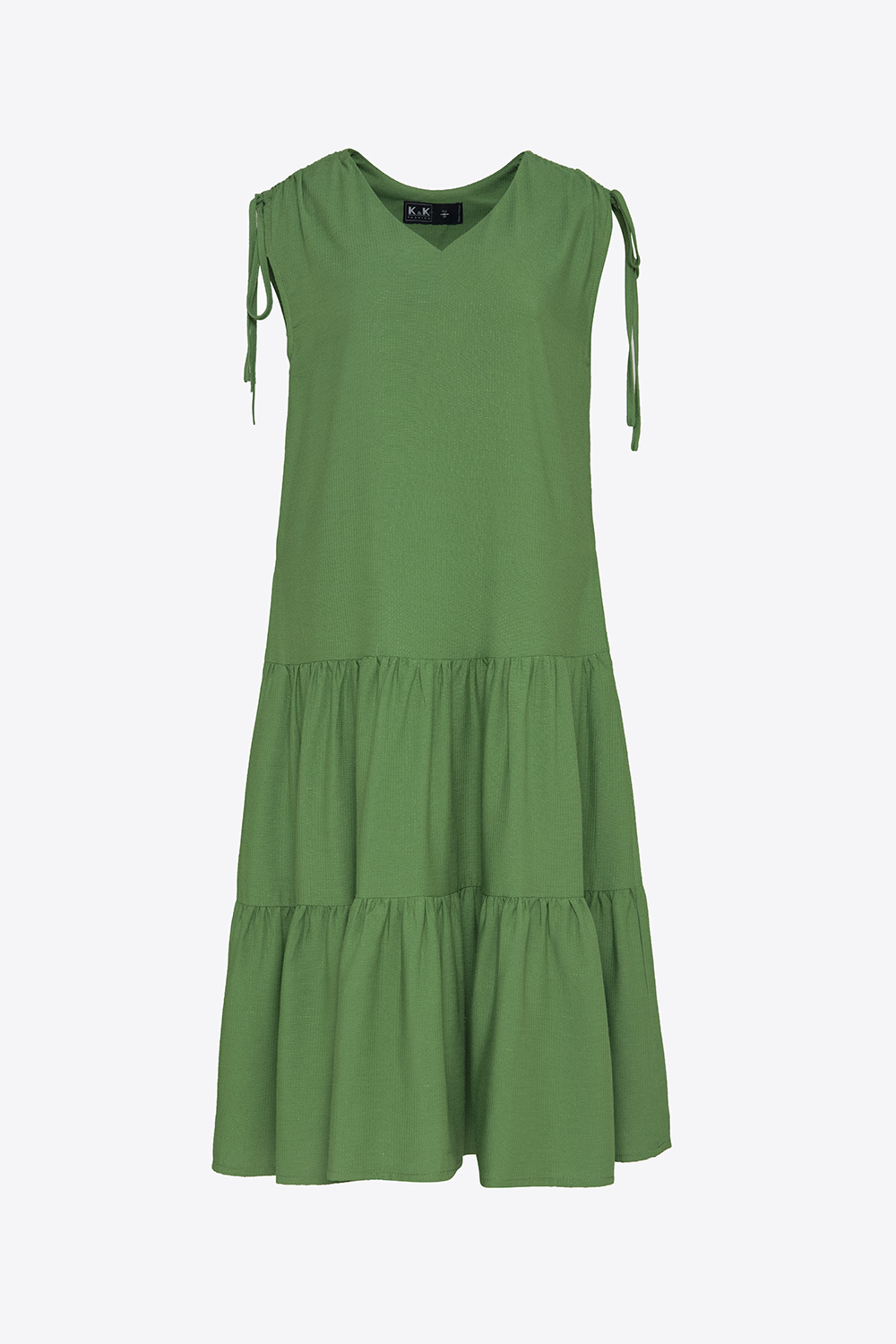 Đầm suông cổ tim sát nách phối nơ 