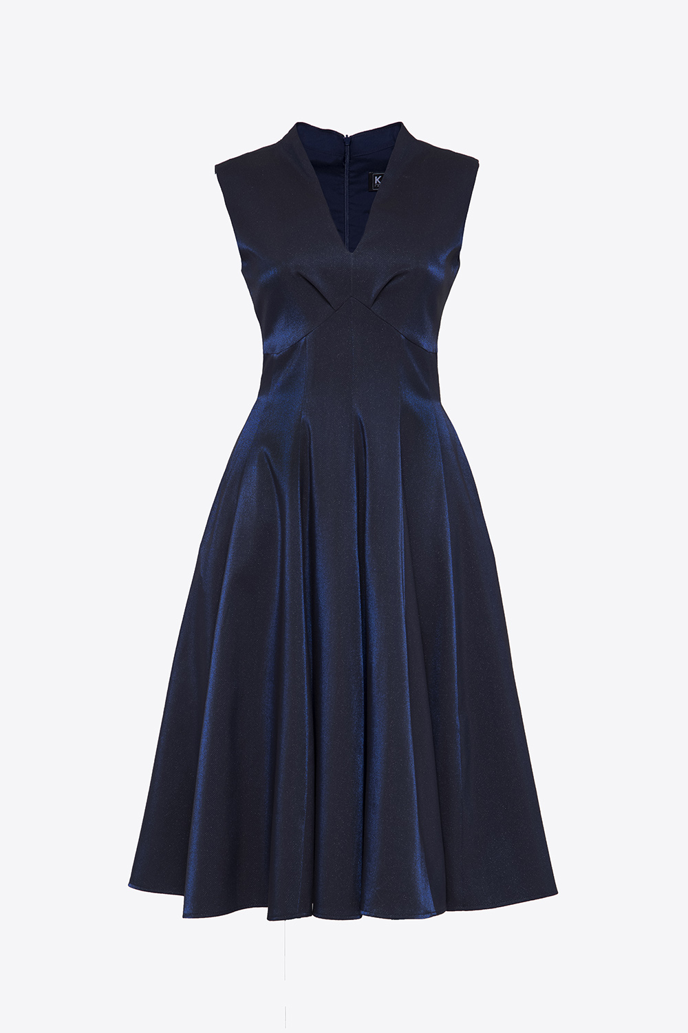 Đầm dự tiệc dáng xòe xếp ly nhấn ngực 