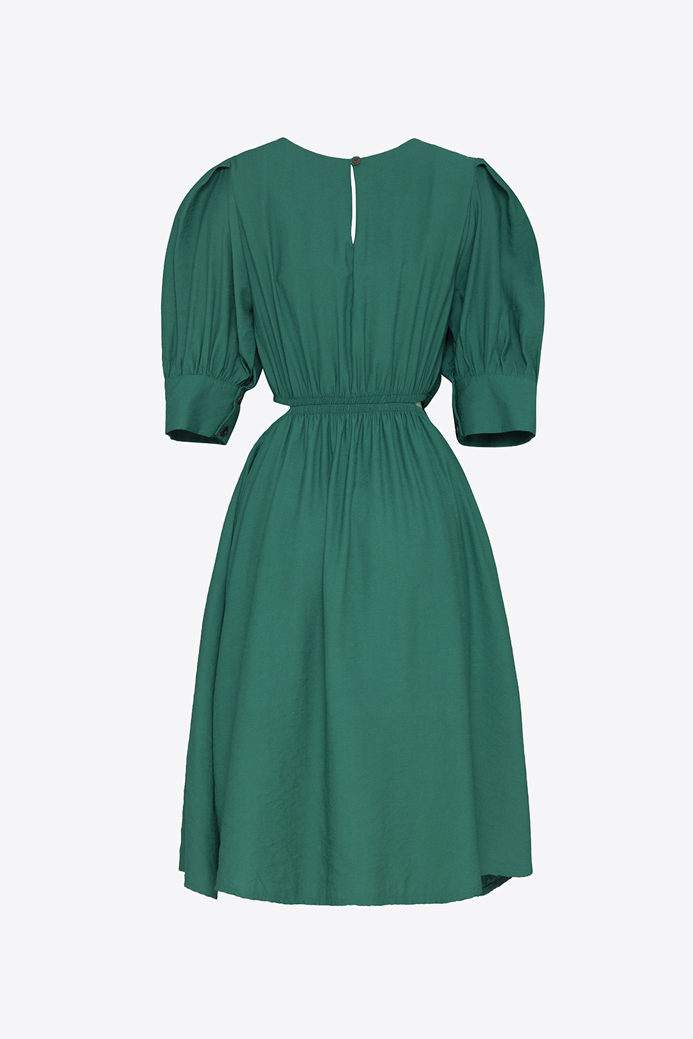 Đầm xòe tay lỡ eo cut-out bo thun 