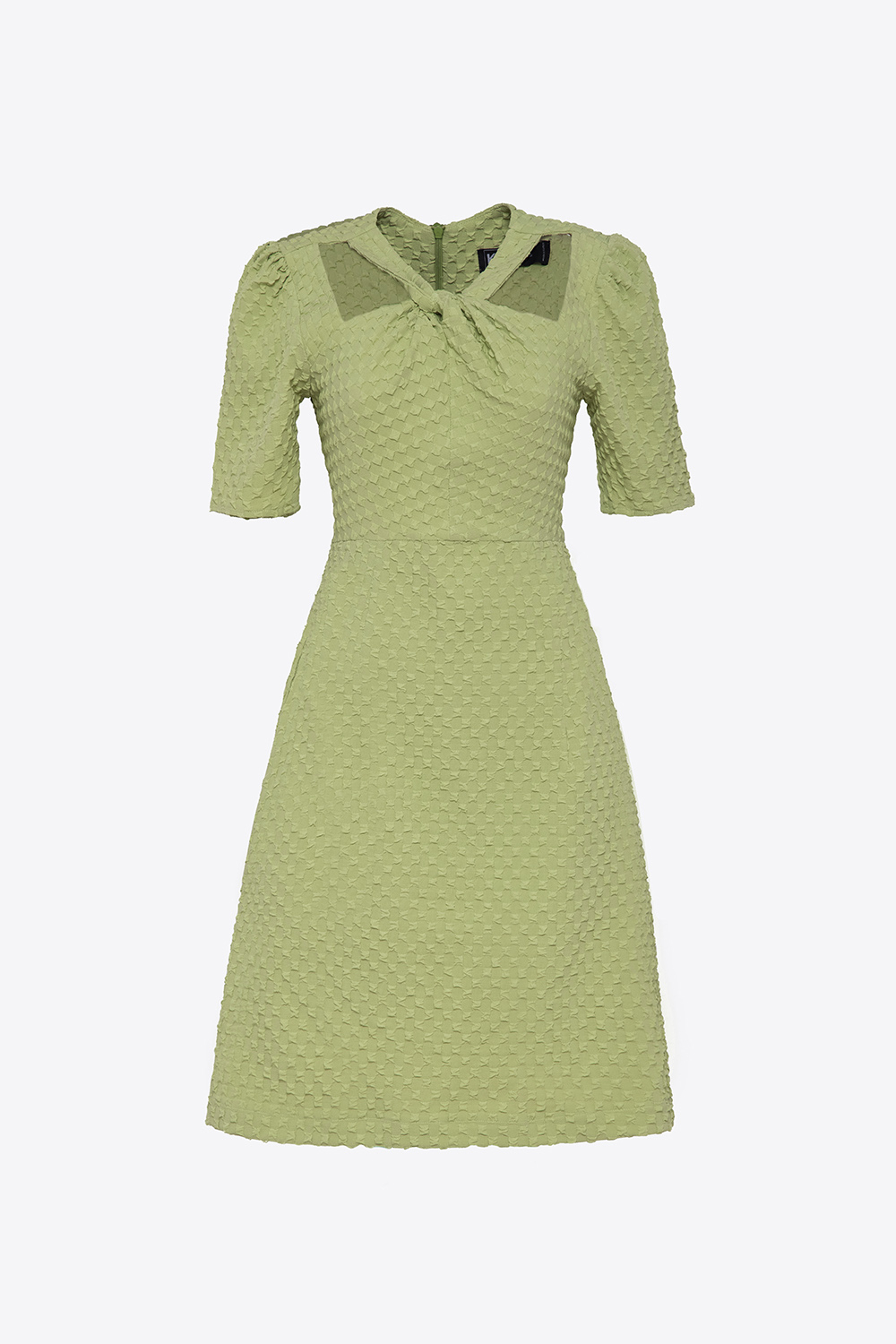 Đầm dự tiệc dáng chữ A cổ xoắn cut-out 