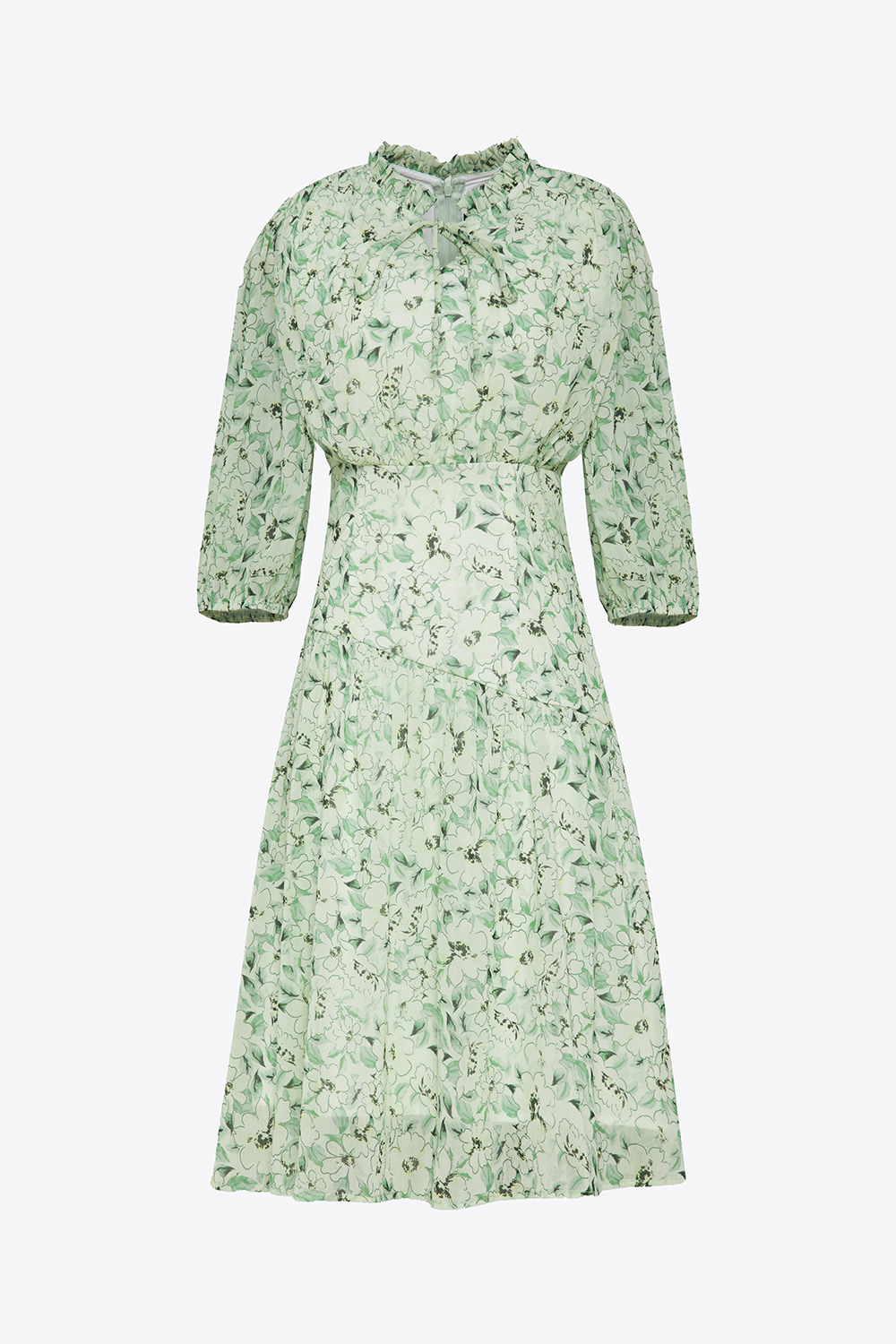 Đầm xòe hoa tay lỡ eo cách điệu