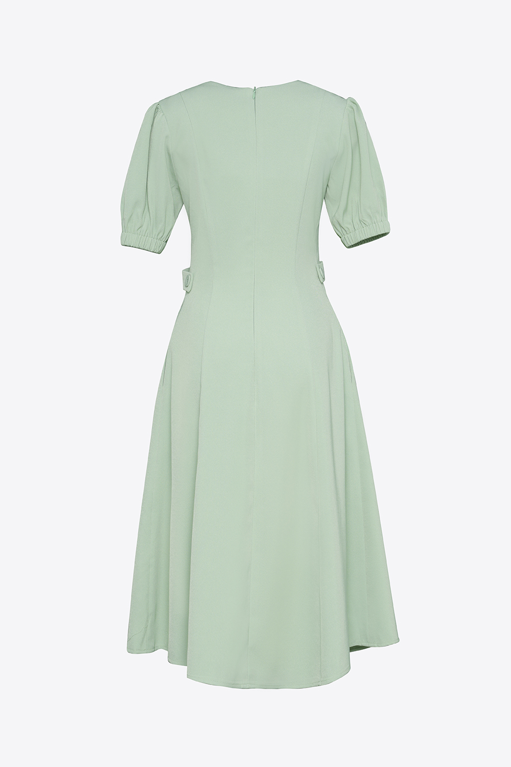 Đầm công sở nữ dáng xòe chữ a cổ sen 