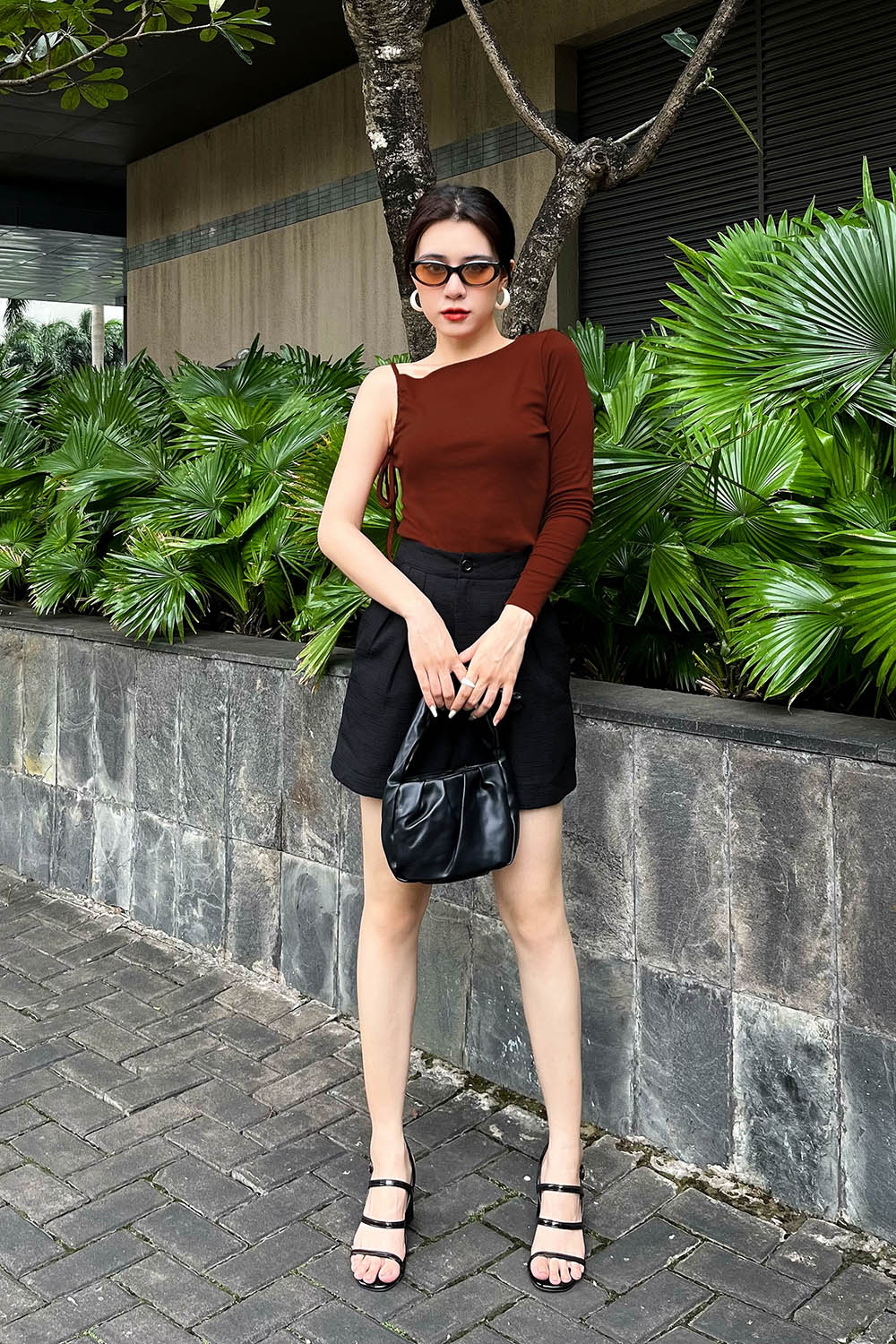 Áo thun kiểu nữ màu nâu 