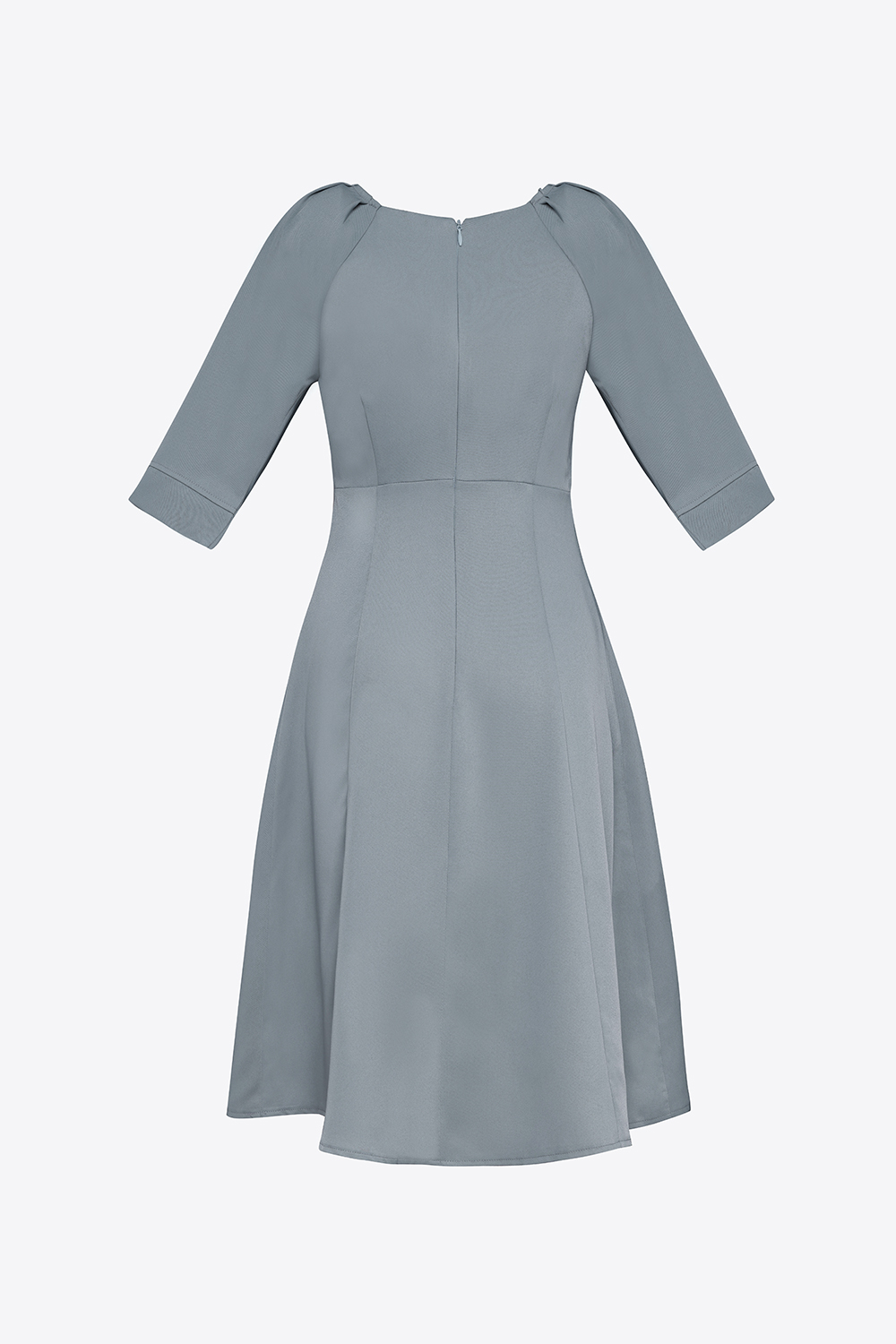 Đầm xòe công sở đơn sắc nhún ngực