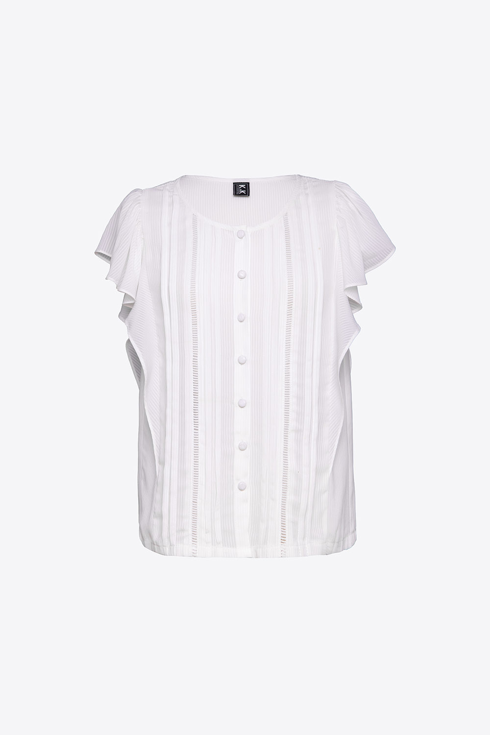 Áo sơ mi tay hến nhún bèo 