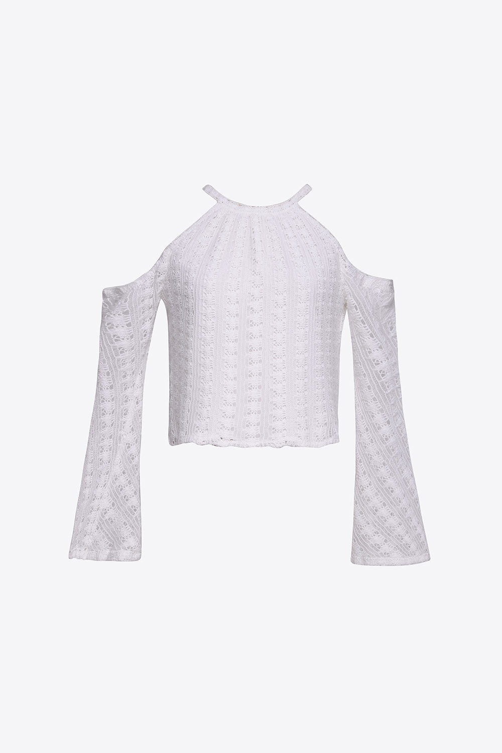 Áo kiểu tay dài cổ yếm cut out vai