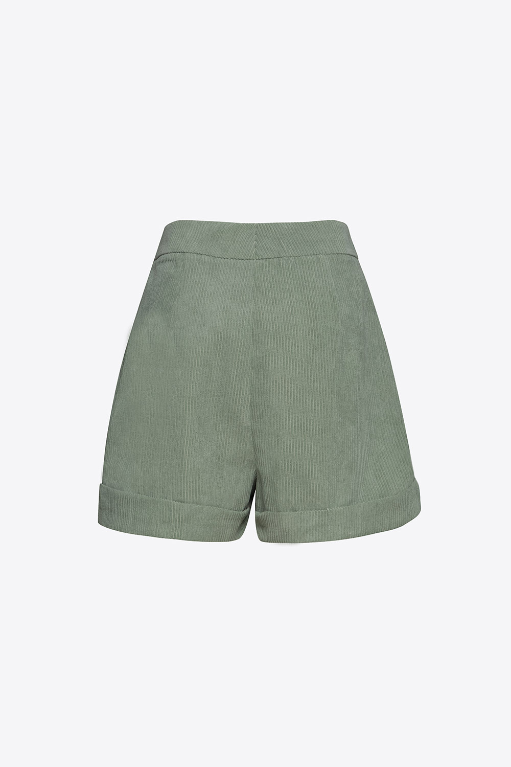 Quần short nữ màu xanh vải nhung tăm 