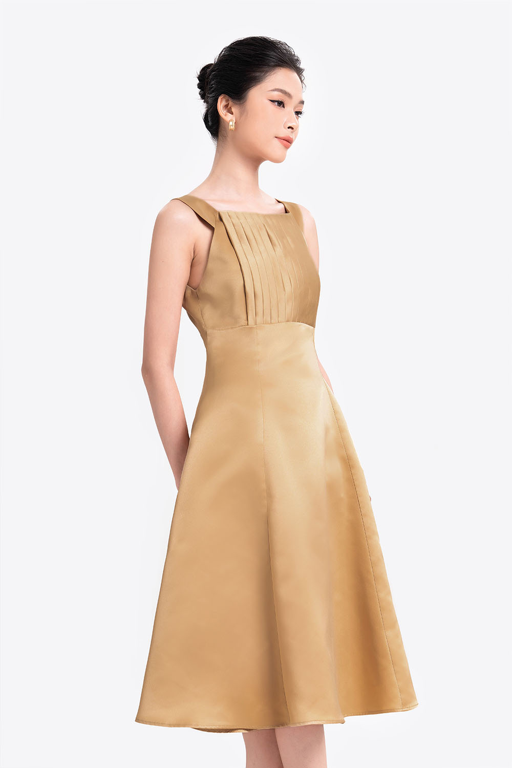 Đầm Váy Dự Tiệc Màu Vàng Body Tôn Dáng, Thiết Kế Đổ Sóng Phối Bèo H01 -  Xuân Quỳnh Luxury | Lazada.vn