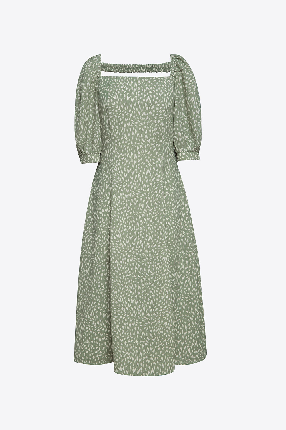 Đầm xòe họa tiết lưng cut out 