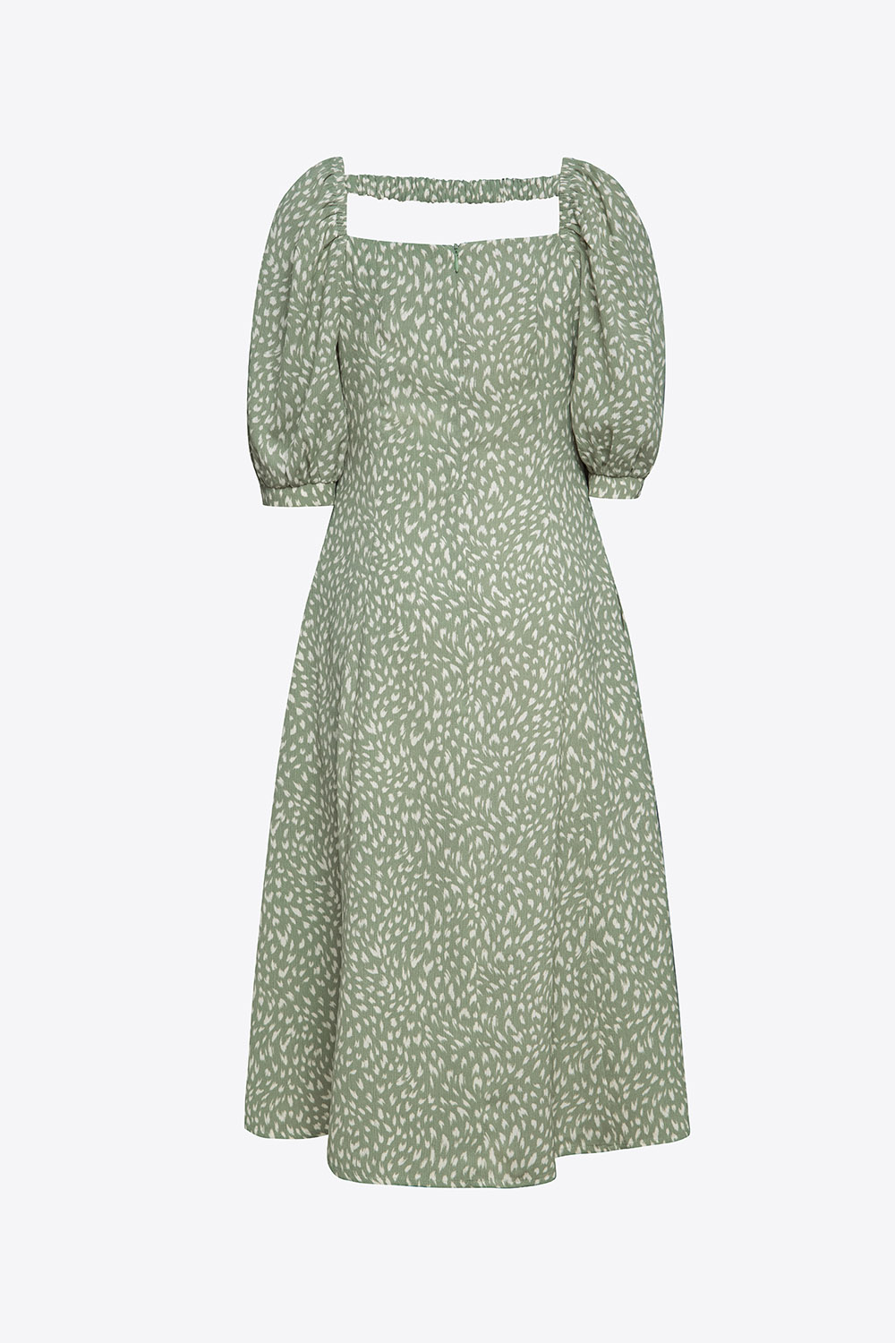 Đầm xòe họa tiết lưng cut out 