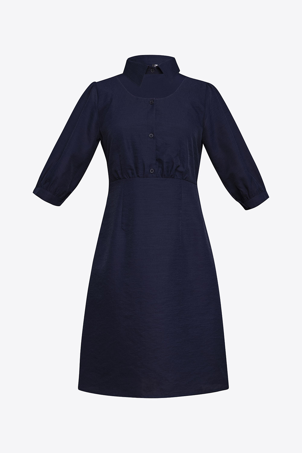 Đầm chữ A cổ sơ mi cut-out cách điệu 