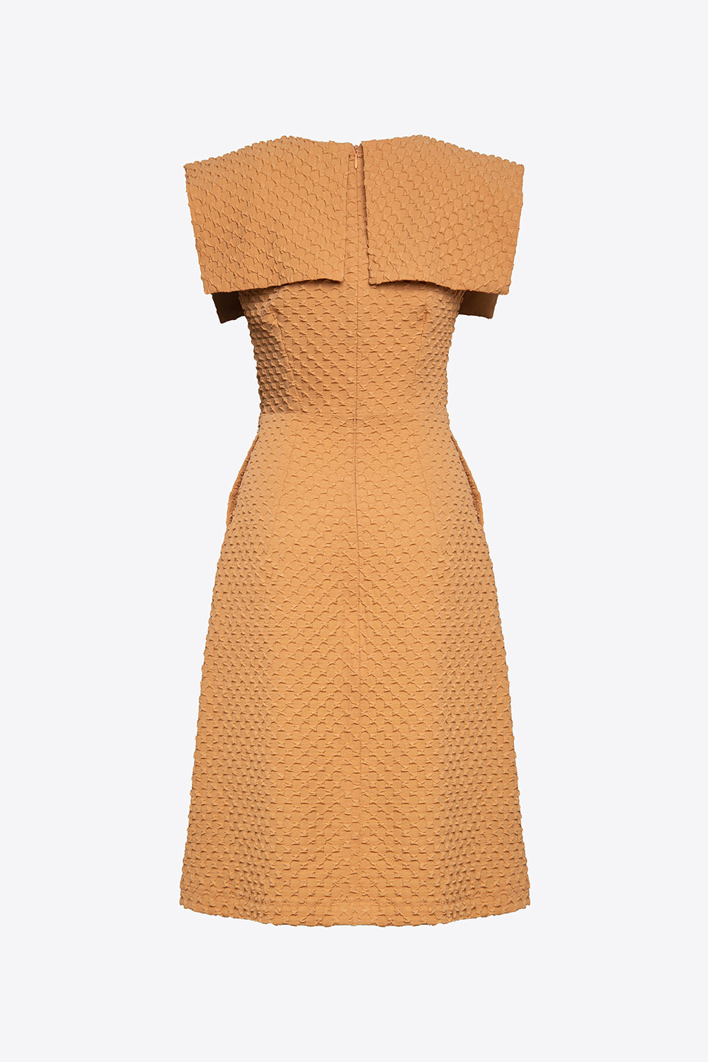 Đầm chữ A cổ sen lớn đính nơ