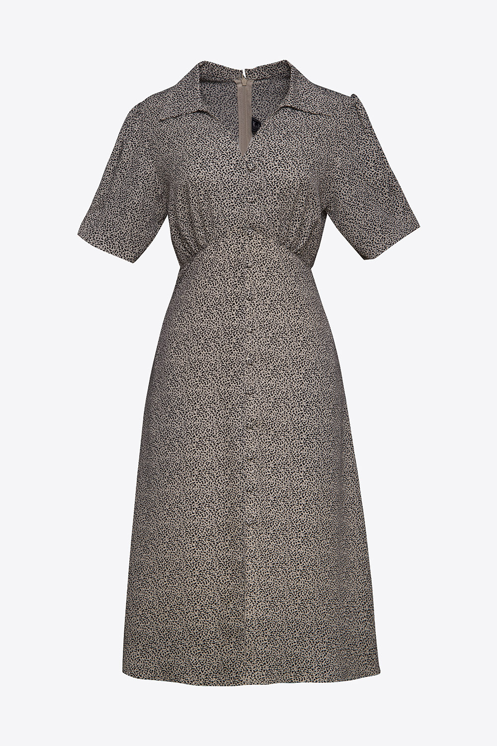 Đầm họa tiết dáng A công sở nhấn ngực