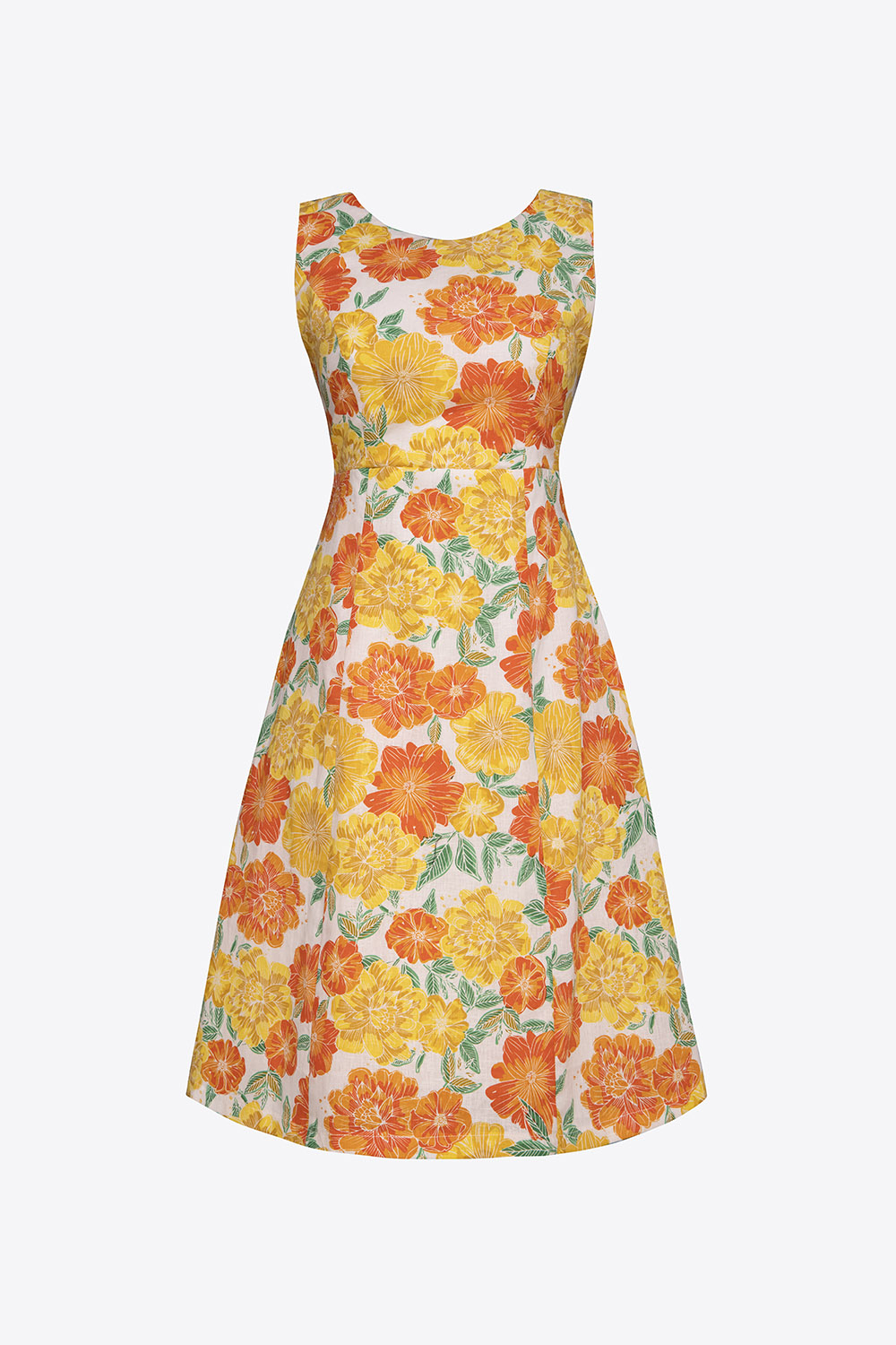 Đầm hoa dáng chữ A sát nách 